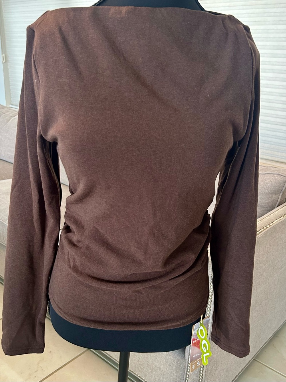 OGL Brown Long-Sleeve Brami Top